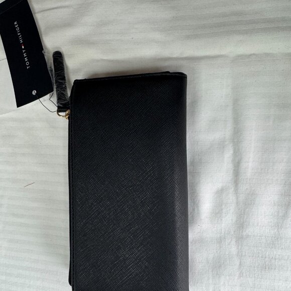 Tommy Hilfiger Ladies Tri Fold Wallet Black/Gray New - Picture 2 of 7